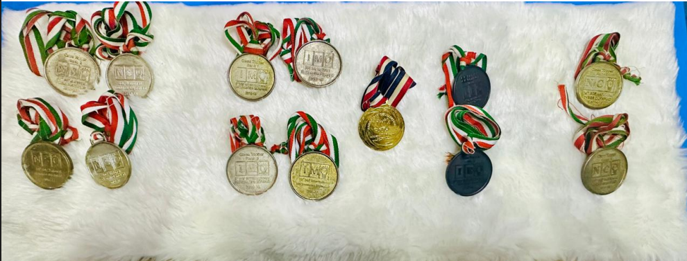 Collection of 13+ olympiad medals: SOF NCO, NSO, IMO, IEO, IGKO, TERI GREEN